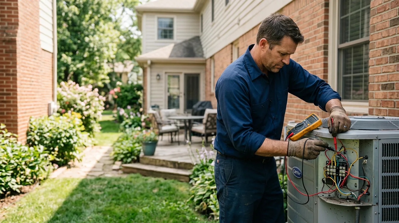 HVAC technician working near Rhome, TX